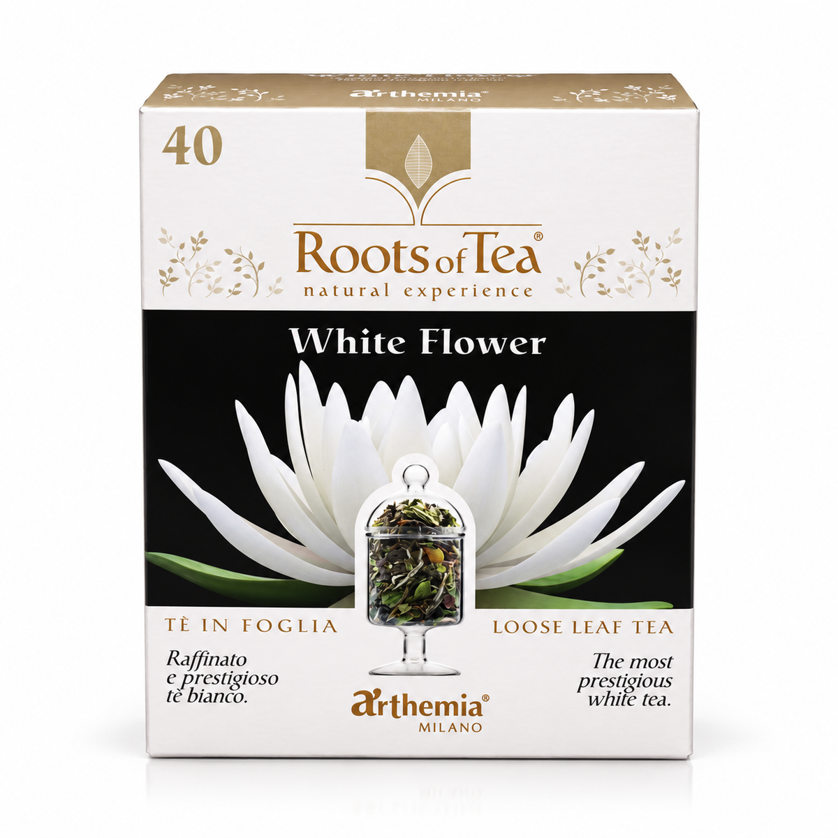WILTON Roots of Tea White Flower White Tea 40 g box packaging