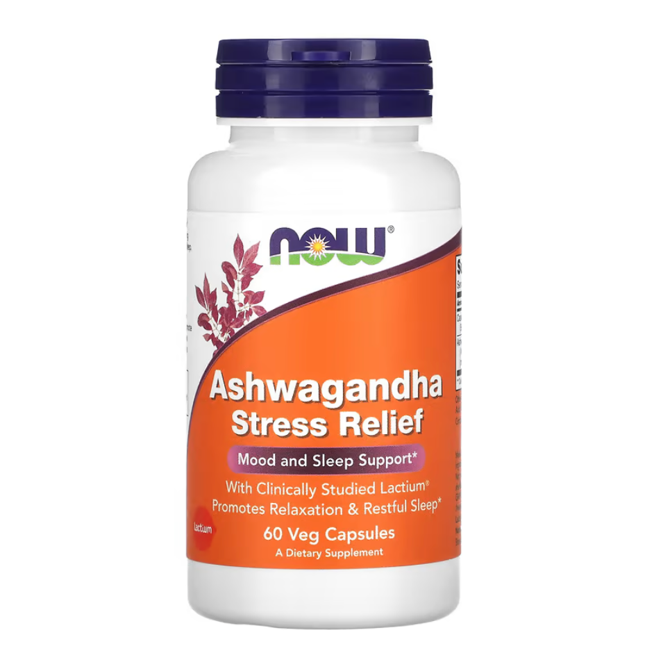 NOW Foods, Ashwagandha Stress Relief, 60 Veg Κάψουλες 