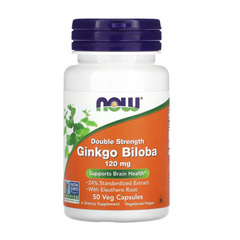 NOW Foods, Ginkgo Biloba, Double Strength, 120 mg, 50 Veg Capsules