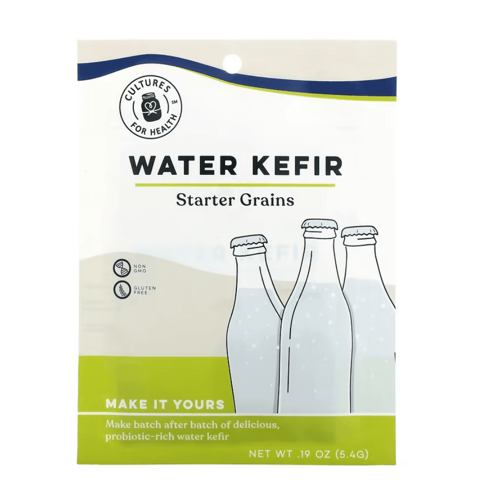 Water kefir culture packet from Cultures for Health, IHERB brand, small 0.19 oz (5.4 g) accessory for fermenting water kefir.