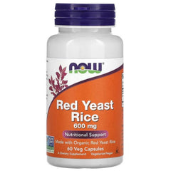 NOW Foods, Red Yeast Rice, 600 mg, 60 Veg Capsules - GREEN LIFE CYPRUS