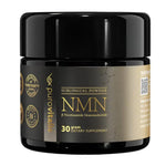 Herbalistas Purovitalis NMN Pure Powder supplement in a 30g container, shown in a clear image with the product label visible.