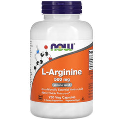 NOW Foods, L-Arginine, 500 mg, 250 Veg Capsules - GREEN LIFE CYPRUS