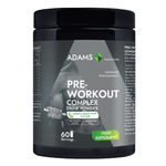Adams Supplements PreWorkout Complex in lemon-twist flavor, 360g supplement powder with lemon flavor and supplement packaging.