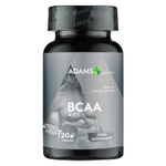 Bottle of Adams Supplements BCAA 4:1:1 2000mg dietary supplement capsules on a white background.