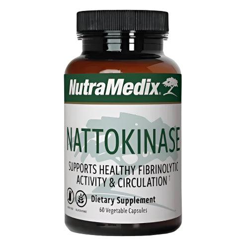 Supplements bottle of Nutramedix NATTOKINASE 60 capsules by SENTOSA, showing the front label with product details.
