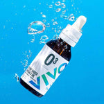 Vivo Life Plant-Based Omega 3 supplement bottle with label showing omega-3 content and natural ingredients.