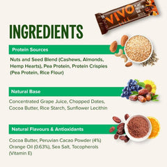 Plant Protein Bars: Cacao and Orange - Vivo Life - GREEN LIFE CYPRUS