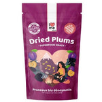 Organic pitted prunes from ILOVE ME, superfood, 200g package, showing fresh, dark dried prunes in a clear container.
