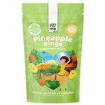 Organic dried pineapple slices from ILOVE ME superfood brand, showing golden, chewy pineapple pieces in a 115g package.