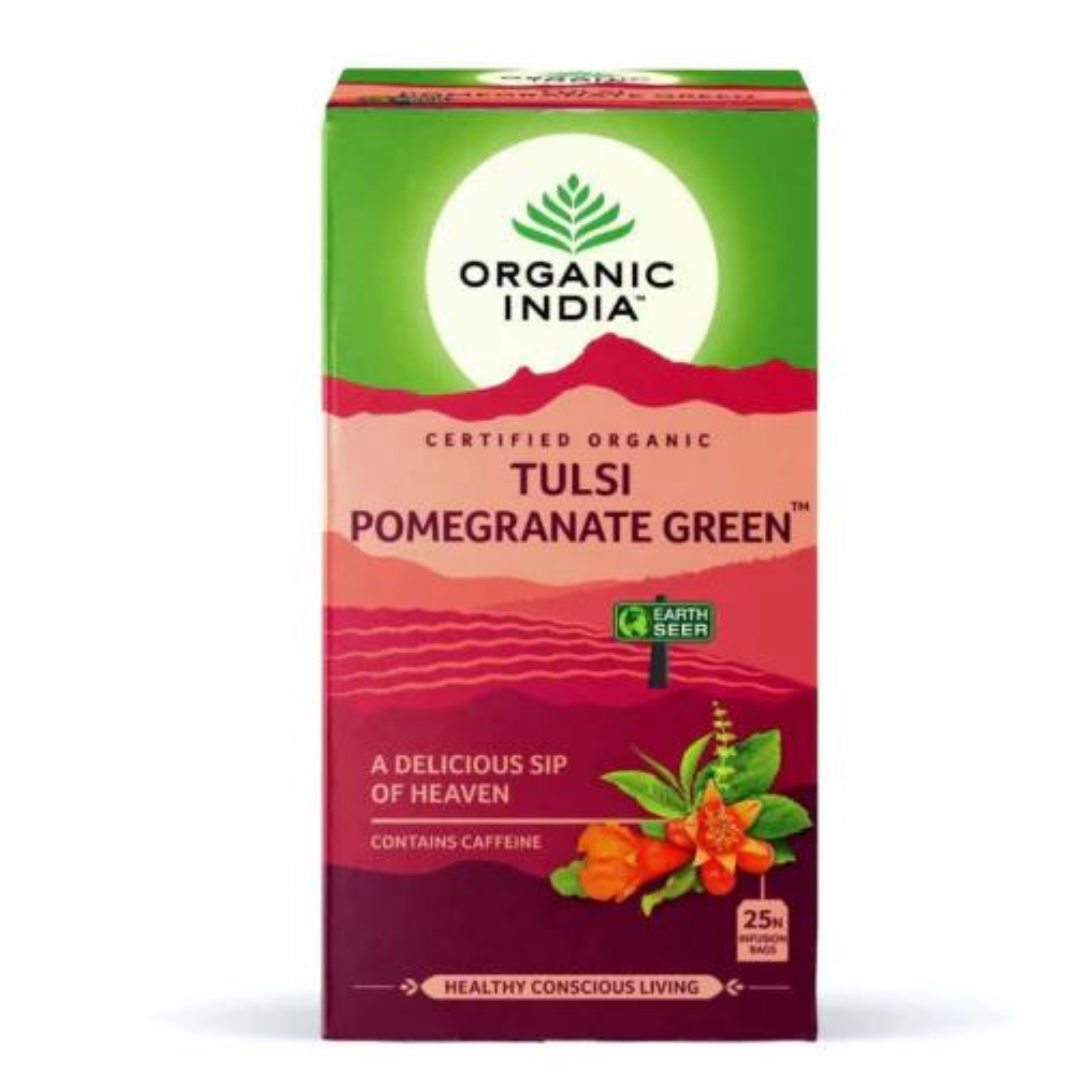 Organic India, BIO Tulsi Pomegranate Green Tea, 25 Infusion Bags