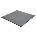 Grey rubber flooring tile by Viking Fitness, 100x100 cm, 2 cm thick, suitable for gym or commercial use.