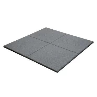 Grey rubber flooring tile by Viking Fitness, 100x100 cm, 2 cm thick, suitable for gym or commercial use.