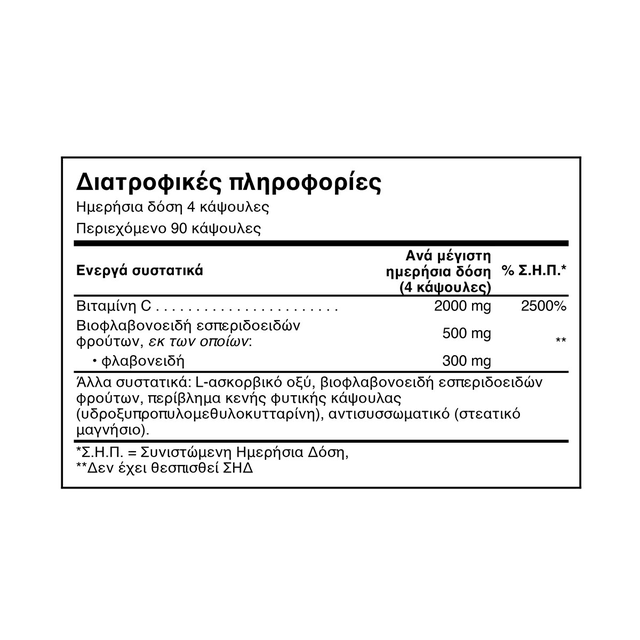 VITAREA Natural Doctor Vitamin C and Bioflavonoids supplement bottle with 90 capsules on a white background.