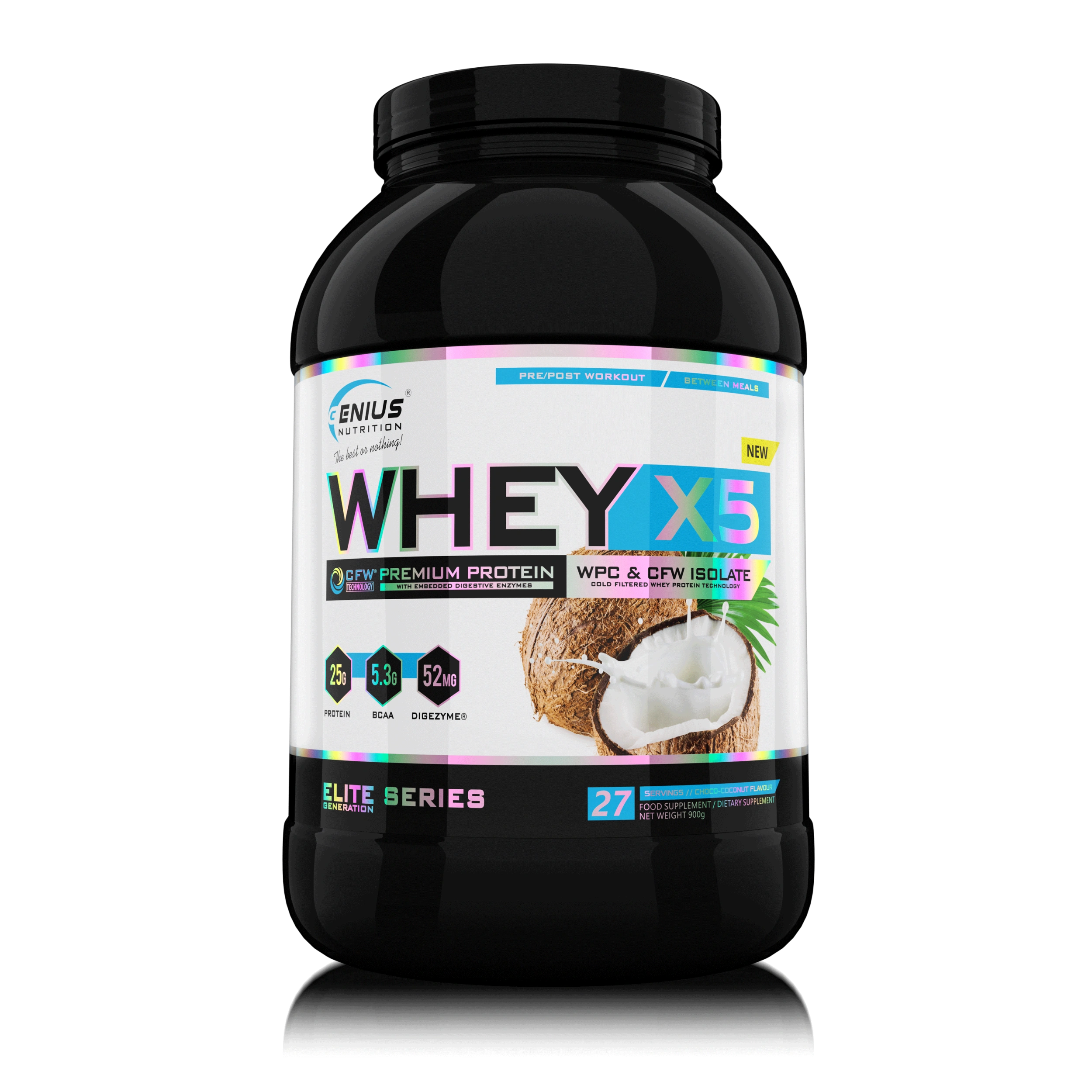 WHEY-X5® 900g/27serv, Genius Nutrition