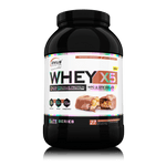 Genius Nutrition WHEY-X5 protein powder in Choco Hazelnut flavor, 900g jar, shown on transparent background