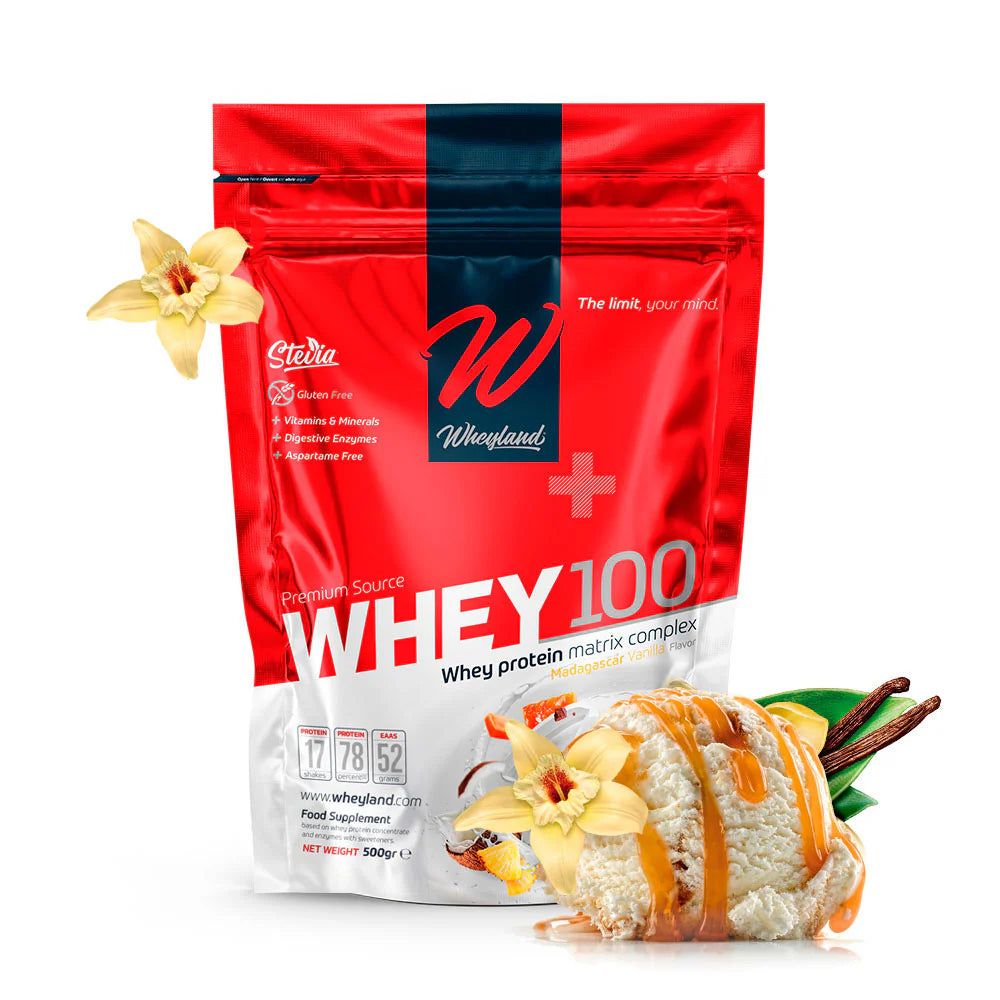 WheyLand WHEY100 Whey Protein Concentrate Complex Madagascar Vanilla 500g (17 Servings)