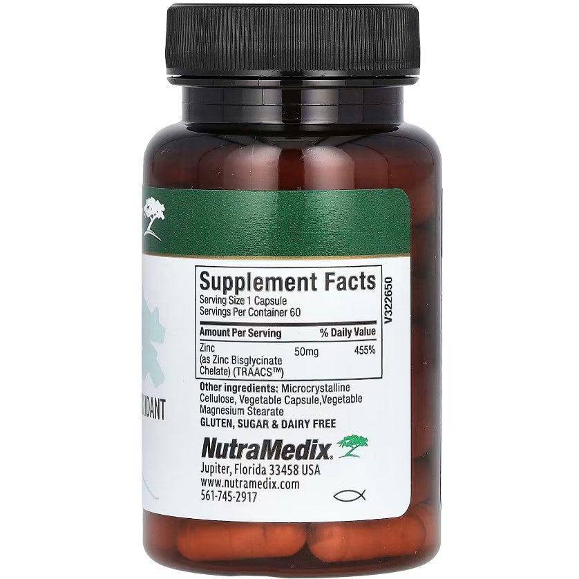Old Products Zinc supplement capsules, 50 mg zinc in 60 vegetable capsules, dietary supplement for immune support.