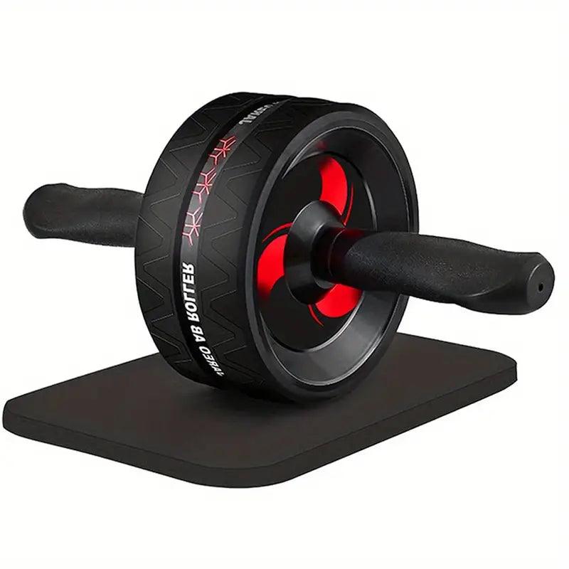 Silent Abdominal Wheel by TEMU for core and strength training, showing the compact, black abdominal wheel on a white background.