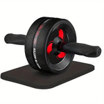 Silent Abdominal Wheel by TEMU for core and strength training, showing the compact, black abdominal wheel on a white background.