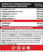 Genius Nutrition BCAA-X5 supplement 360g container with 26 servings, showcasing the product label and packaging.