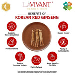 Korean Red Ginseng extract paste by Lavivant, 80mg/g, 30g jar, showcasing the vibrant red paste and benefits of traditional ginseng.