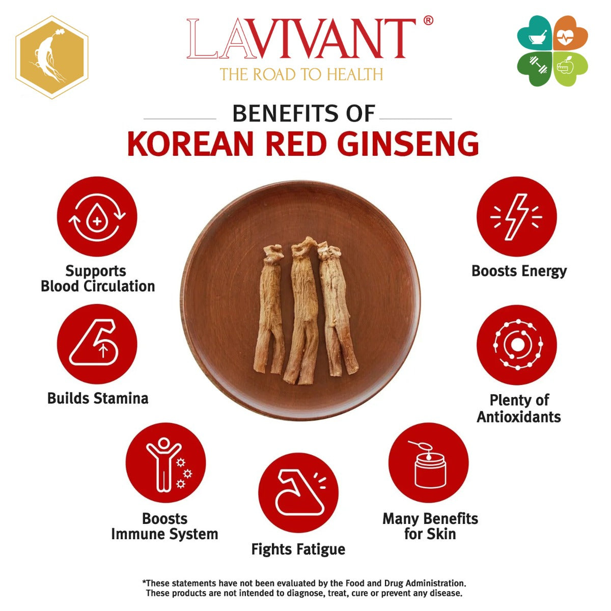 Lavivant, Korean Ginseng Tea, 100 Sachets in Wooden Box