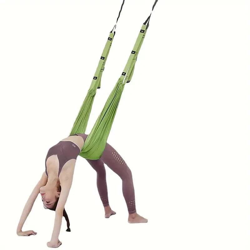 TEMU aerial yoga rope with elastic stretching band, ideal for low back, handstand, and dance yoga training at home.