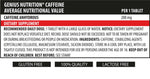 Genius Nutrition Caffeine 90-tab energy supplement bottles with 90 tablets for enhanced alertness and focus