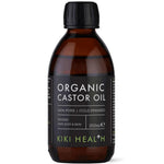Organic castor oil from Kiki Health in a 250ml bottle, suitable for skin care, by Herbalistas.
