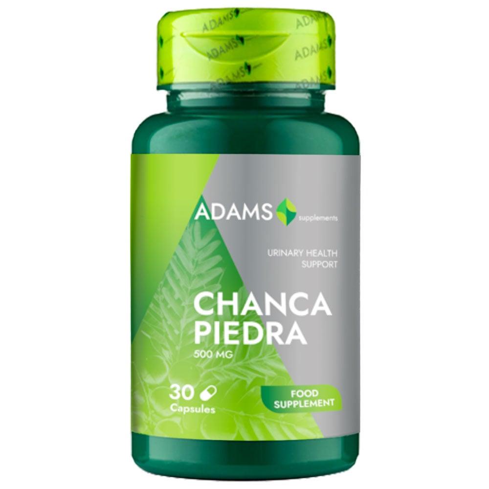 Adams Supplements Chanca Piedra 500mg supplement capsules, 30 count, natural herbal remedy for kidney health and detoxification.
