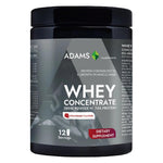 Adams Supplements whey concentrate protein powder in 360g container, showing the product packaging and label.