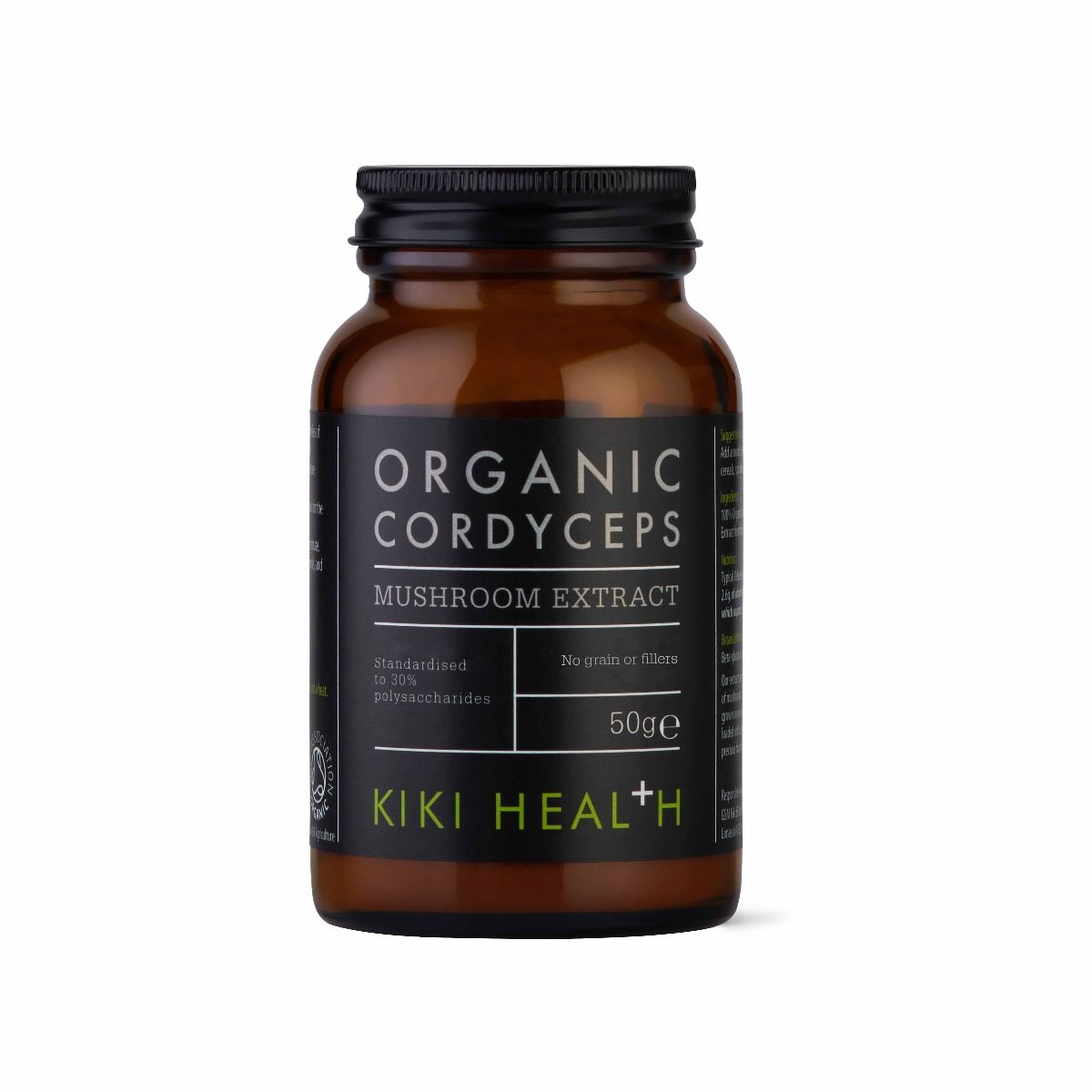 Kiki Health, Органический порошок экстракта гриба кордицепса, 50 г 