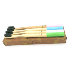 Bamboo toothbrush Adults - Family pack Charcoal bristles - Earth & Ocean