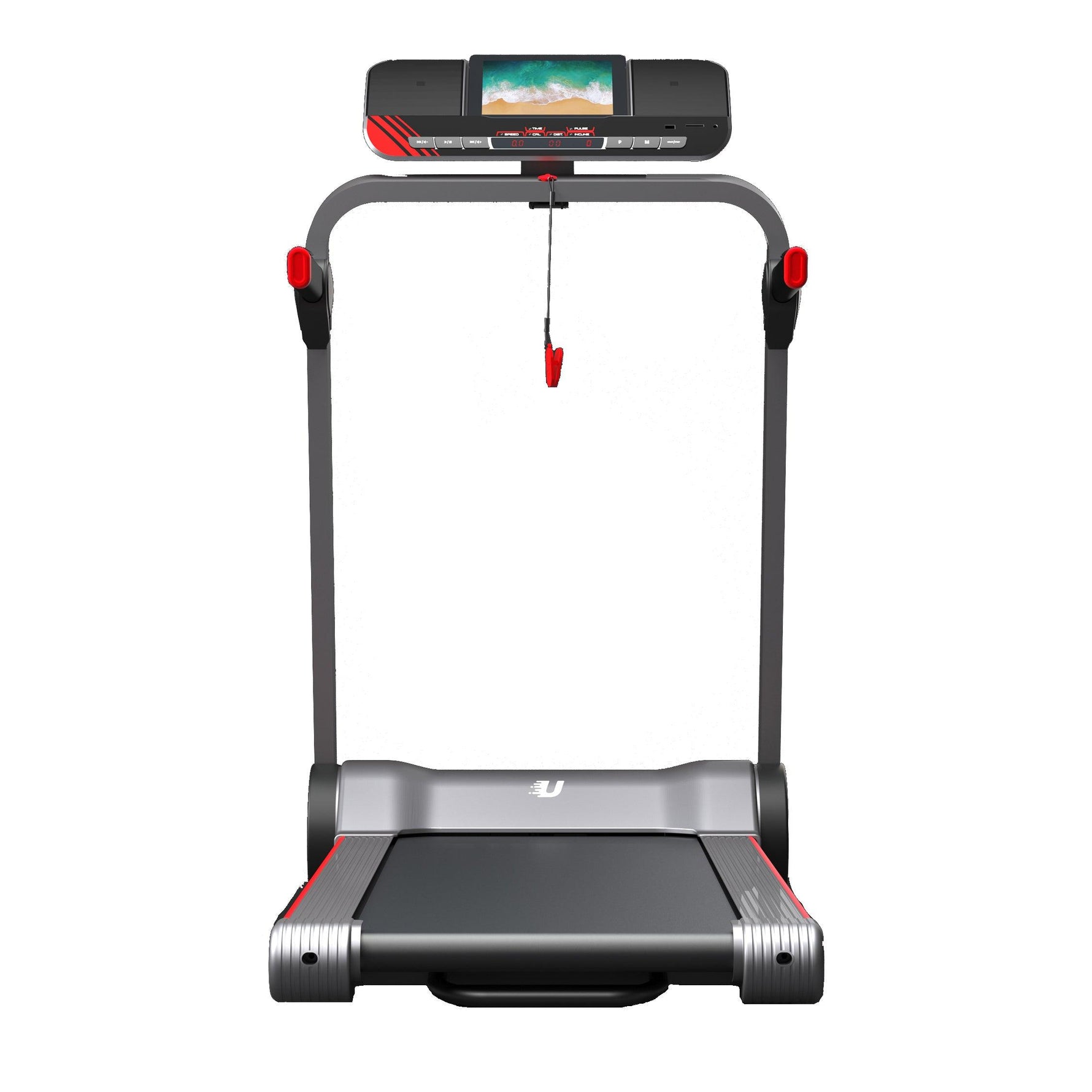 VIKING FITNESS RunSmart electric treadmill with front view, digital console, sturdy frame, and running belt for cardio workouts.