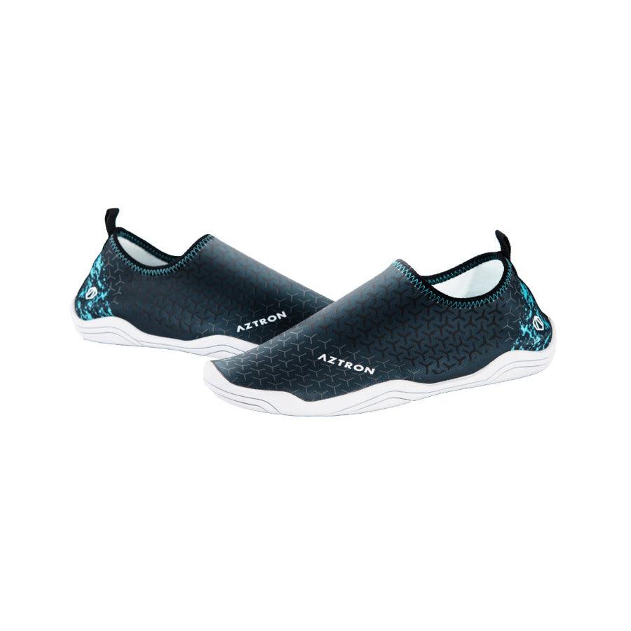 Viking Fitness Gemini-I unisex water shoes with aqua blue and black design, featuring flexible soles for water sports and beach activities.