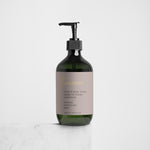 SELNAME Longevity Hand & Body Wash with Ginger and Smoky Cardamom in 490ml bottle, showing the scented liquid and packaging.