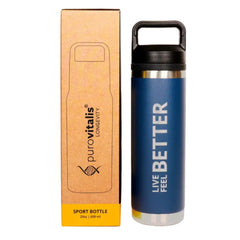 Sport Bottle in Blue, BPA Free, 600ml - Purovitalis