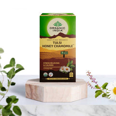 Organic India, BIO Tulsi Honey Chamomile Tea, Χωρίς Καφεΐνη, 25 σακουλάκια έγχυσης 