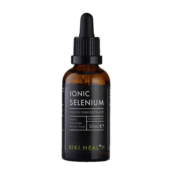 Herbalistas Kiki Health Ionic Selenium liquid supplement in a 50ml bottle with dropper for easy dosing.