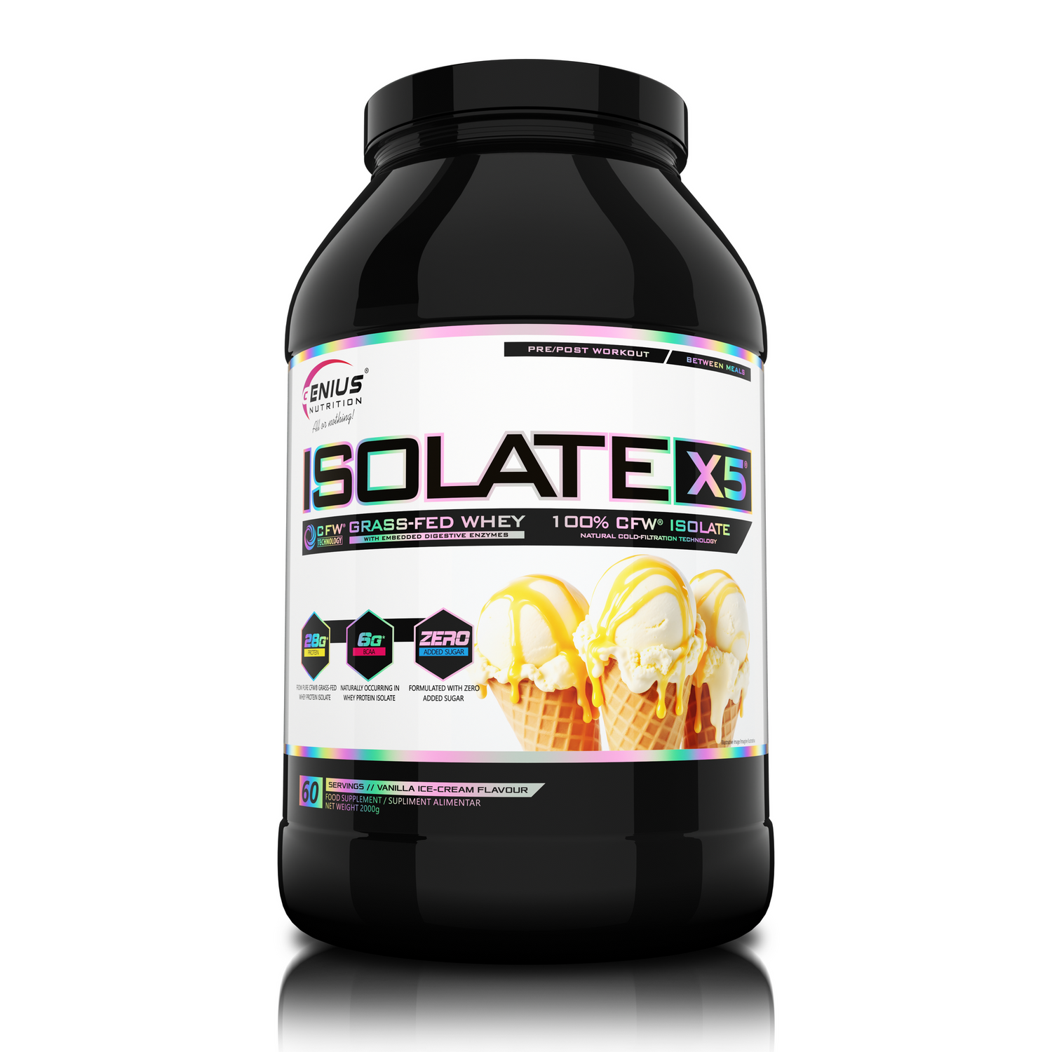 ISOLATE-X5 2000g/60serv, Genius Nutriton (Vanilla Ice-Cream)