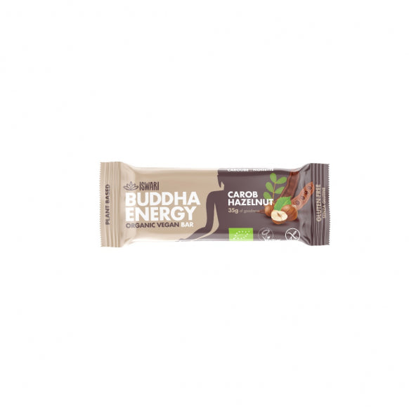 Iswari, BIO Buddha Energy Bar, χαρούπι &amp; φουντούκι, χωρίς γλουτένη, 35 γρ