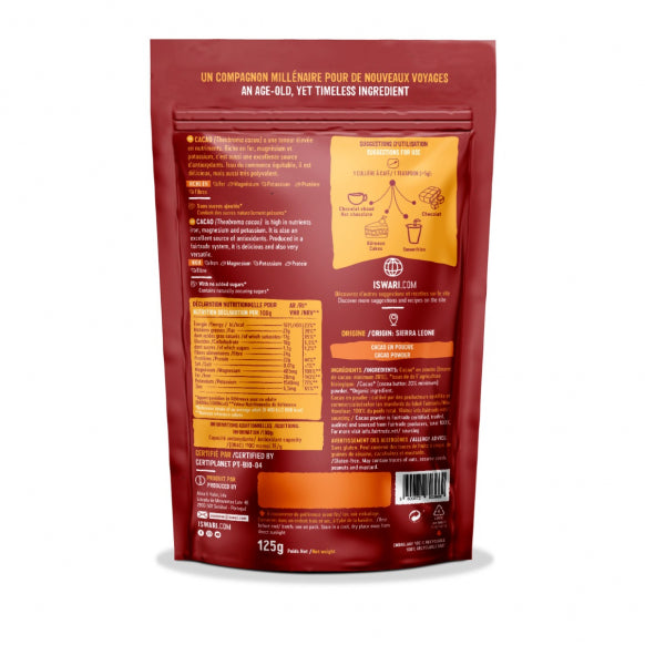 Iswari, BIO Cacao Powder, Gluten Free, 125g