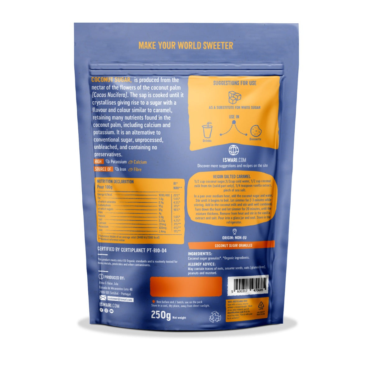 ISWARI BIO COCONUT BLOSSOM SUGAR 250g