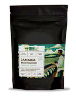 Green Life Premium Jamaica Blue Mountain Coffee by LA TOSTERIA in a 250g bag, showing freshly roasted beans and packaging.