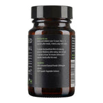 Kiki Health Activated Charcoal supplement in 50 vegetarian capsules, showing black capsules in a clear container.