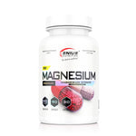 Genius Nutrition Magnesium supplement bottle with 90 capsules, showing the label and product details.