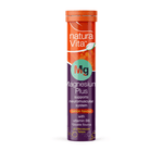 Naturavita Magnesium plus Vitamin B6 supplement bottle with label, showcasing the product packaging and branding.