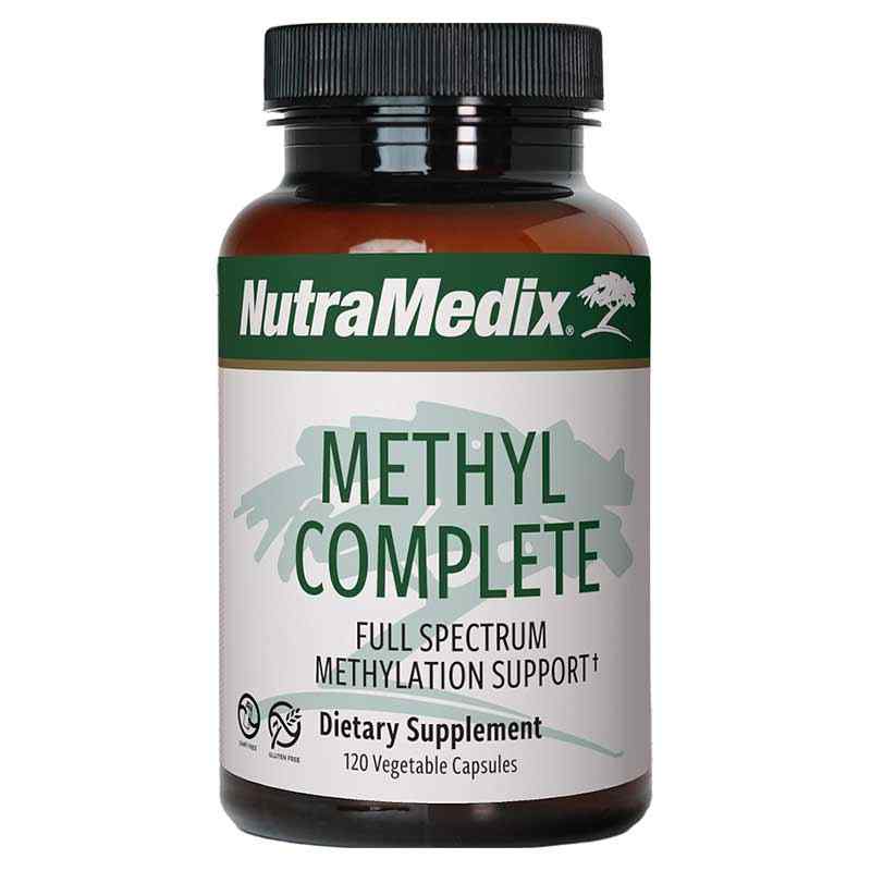 SENTOSA Nutramedix Methyl Complete supplement in 120 veg caps, showing the supplement bottle with label details.
