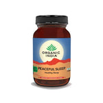 Organic India BIO Peaceful Sleep herbal capsules in a bottle, designed to promote restful sleep and relaxation.